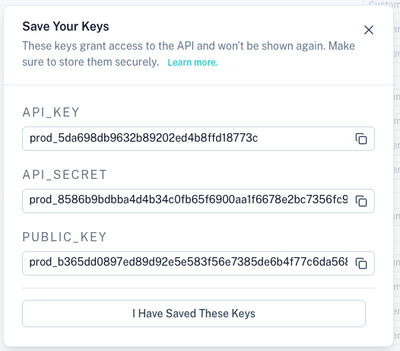 Generated Credentials