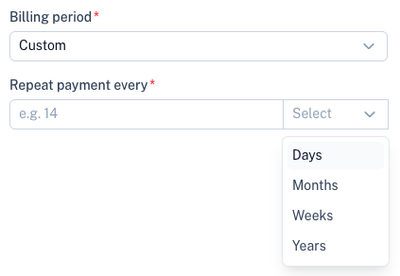 Custom Billing Period