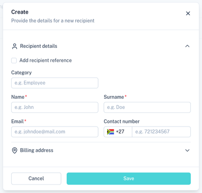 Recipient Details