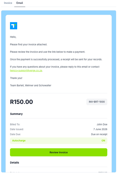 Subscription Email Preview