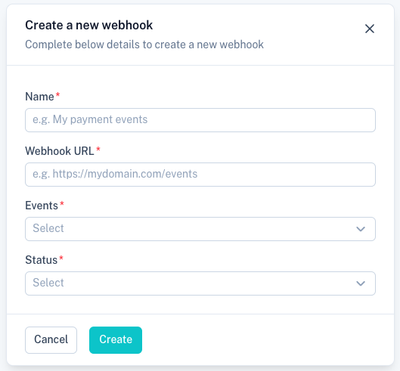 Webhook Creation Form