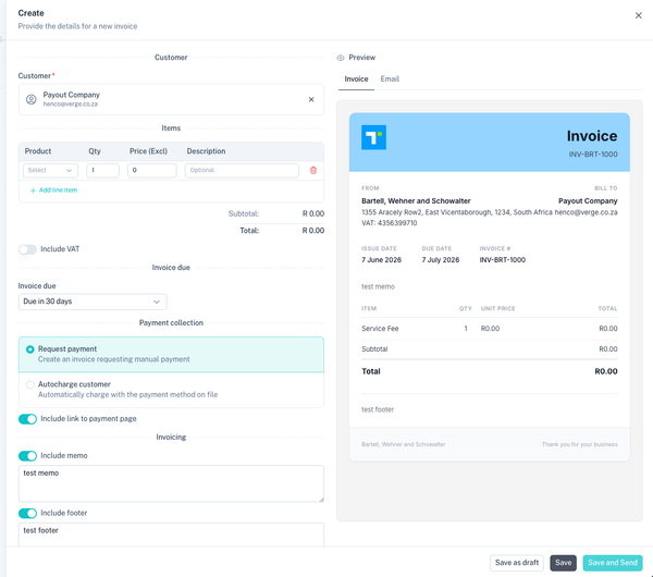 Invoice Creation